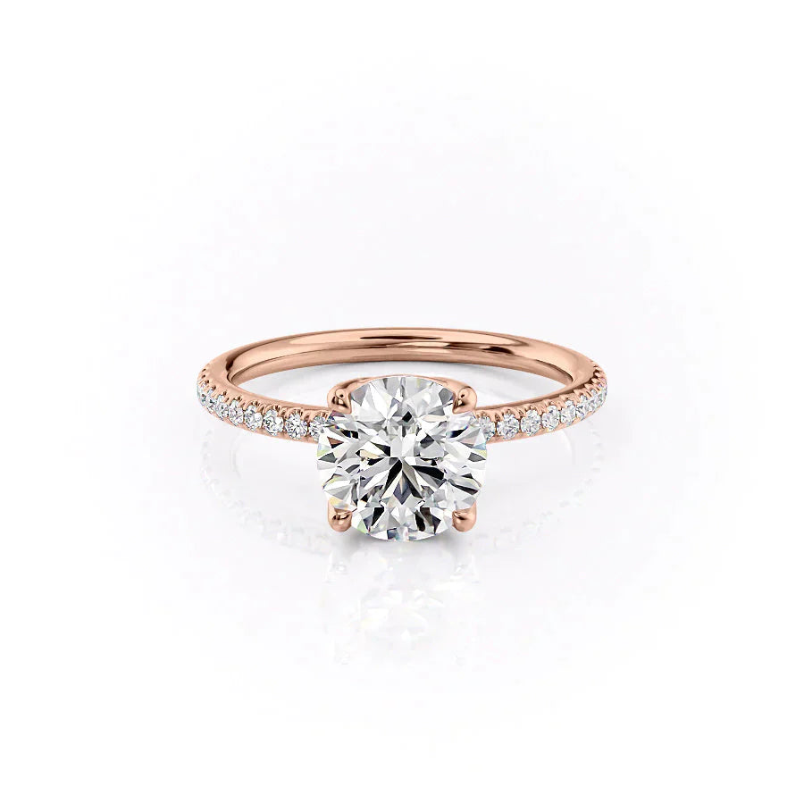 The Pave Alison Set With A 1.5 Carat Round Lab Diamond