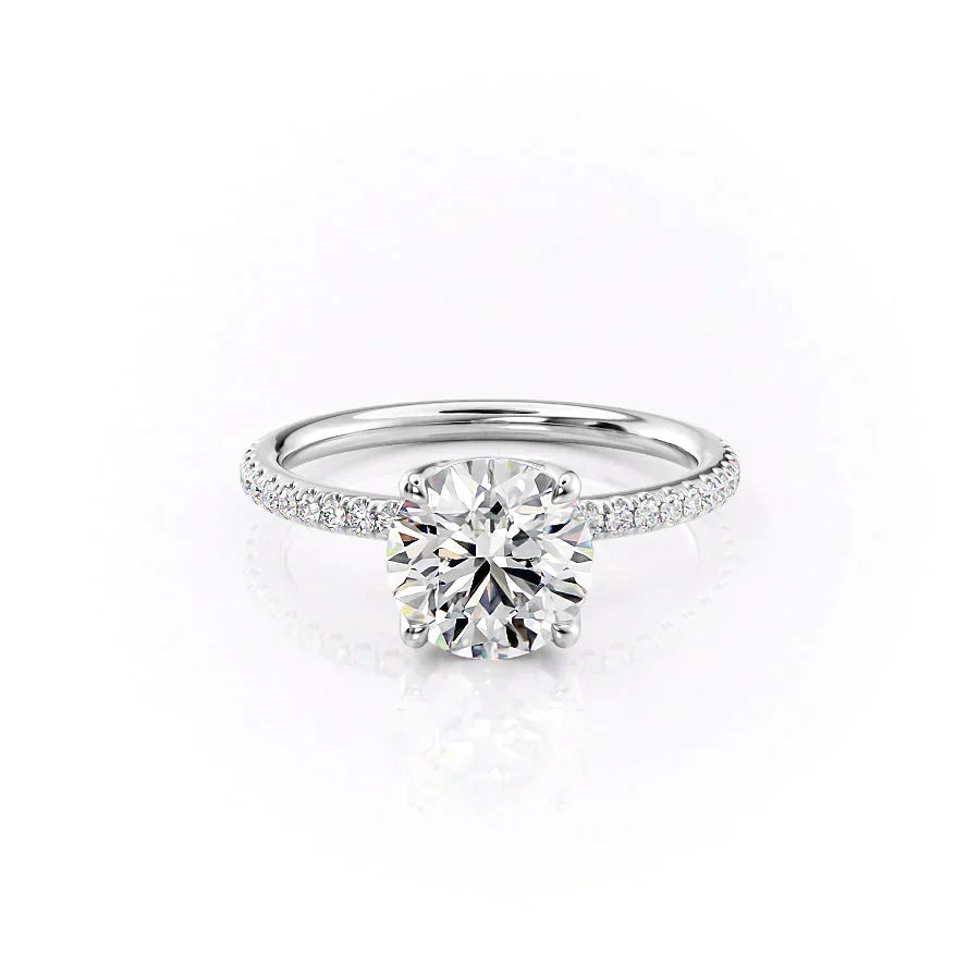 The Pave Alison Set With A 5 Carat Round Moissanite