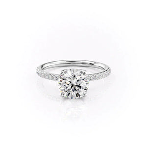 The Pave Alison Set With A 5 Carat Round Moissanite