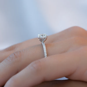 The Pave Alison Set With A 1 Carat Round Lab Diamond
