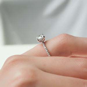 The Pave Alison Set With A 1 Carat Round Lab Diamond