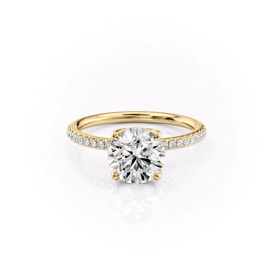 The Pave Alison Set With A 2 Carat Round Moissanite