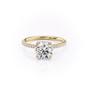 The Pave Alison Set With A 5 Carat Round Moissanite