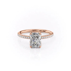 The Pave Alison Set With A 4 Carat Radiant Moissanite