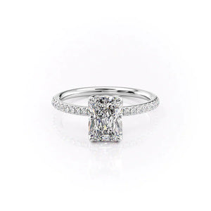 The Pave Alison Set With A 3 Carat Radiant Lab Diamond