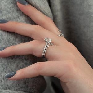 The Pave Alison Set With A 2.5 Carat Radiant Lab Diamond