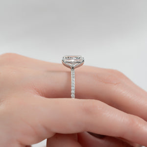 The Pave Alison Set With A 2.5 Carat Radiant Lab Diamond