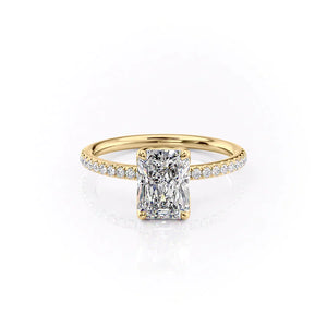The Pave Alison Set With A 2 Carat Radiant Moissanite