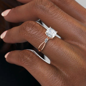 The Kelsey Set With A 3 Carat Cushion Lab Diamond