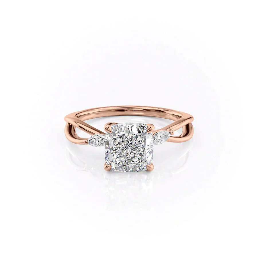 The Kelsey Set With A 2 Carat Cushion Lab Diamond
