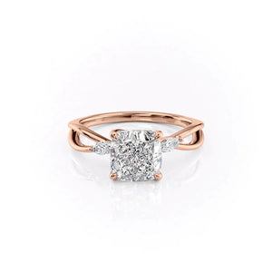 The Kelsey Set With A 2 Carat Cushion Lab Diamond