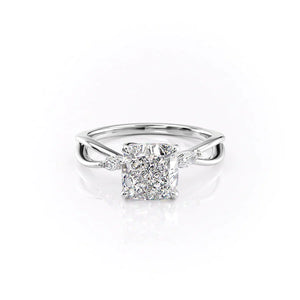 The Kelsey Set With A 3 Carat Cushion Moissanite
