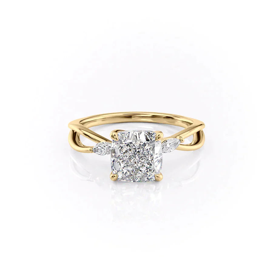 The Kelsey Set With A 2 Carat Cushion Lab Diamond