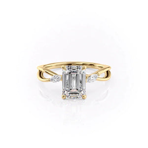 The Kelsey Set With A 1.5 Carat Emerald Lab Diamond