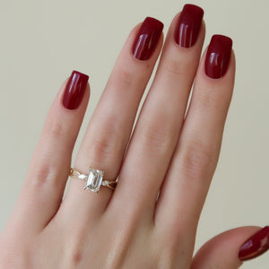 The Kelsey Set With A 1.5 Carat Emerald Lab Diamond
