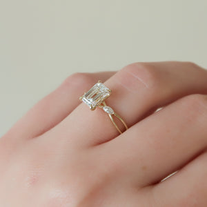 The Kelsey Set With A 1.5 Carat Emerald Lab Diamond