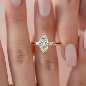 The Kelsey Set With A 2 Carat Marquise Lab Diamond