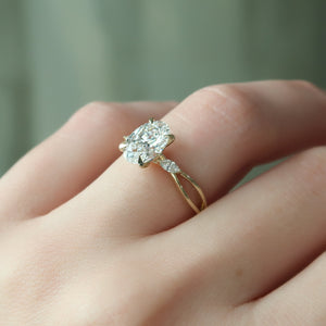 The Kelsey Set With A 1.5 Carat Oval Lab Diamond