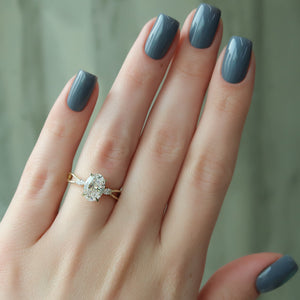 The Kelsey Set With A 1.5 Carat Oval Lab Diamond