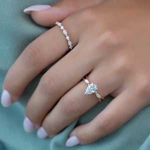 The Kelsey Set With A 1.5 Carat Pear Lab Diamond