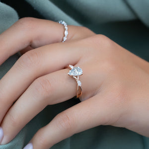 The Kelsey Set With A 1.5 Carat Pear Lab Diamond