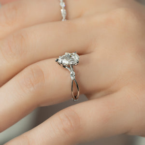 The Kelsey Set With A 2 Carat Pear Moissanite