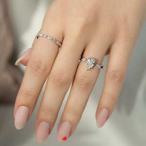 The Kelsey Set With A 2 Carat Pear Moissanite