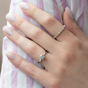 The Kelsey Set With A 1 Carat Round Lab Diamond