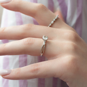 The Kelsey Set With A 1 Carat Round Lab Diamond