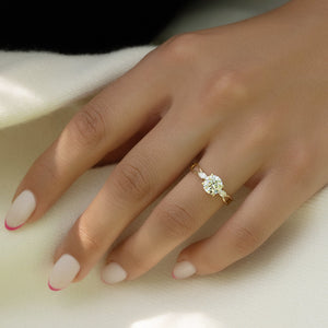 The Kelsey Set With A 1.5 Carat Round Lab Diamond