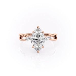 The Kelsey Set With A 2.5 Carat Marquise Moissanite