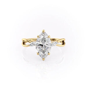 The Kelsey Set With A 3.5 Carat Marquise Moissanite