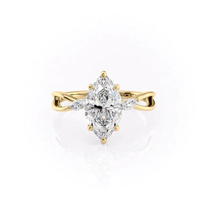 The Kelsey Set With A 2.5 Carat Marquise Lab Diamond