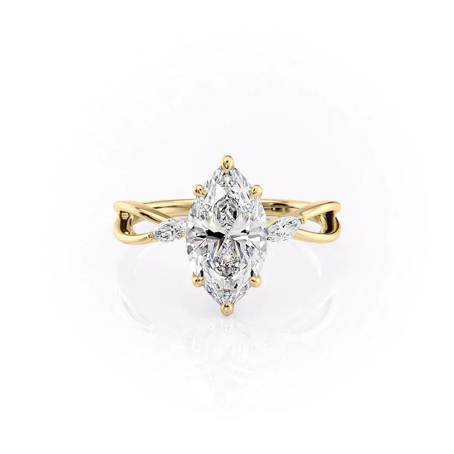 The Kelsey Set With A 1 Carat Marquise Lab Diamond