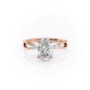 The Kelsey Set With A 2 Carat Oval Moissanite
