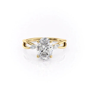 The Kelsey Set With A 1.5 Carat Oval Moissanite