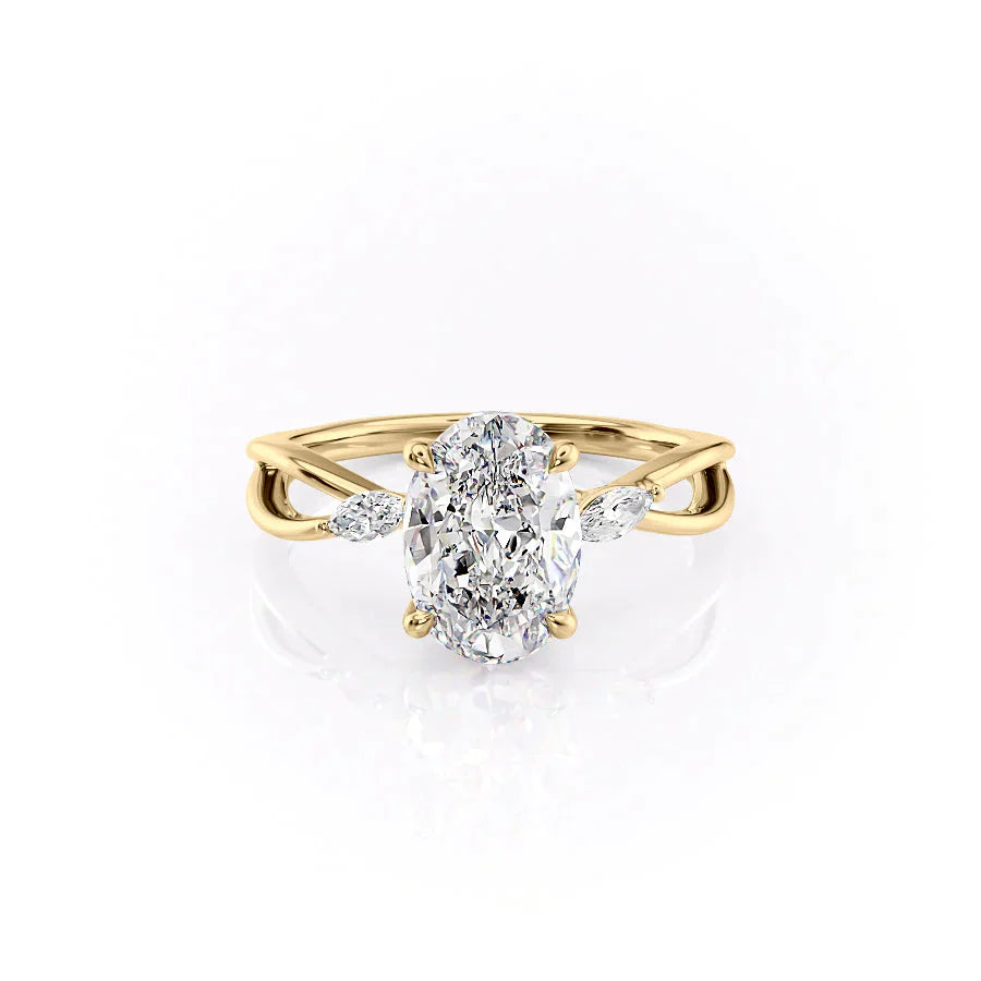 The Kelsey Set With A 1 Carat Oval Lab Diamond