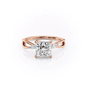 The Kelsey Set With A 1 Carat Princess Moissanite