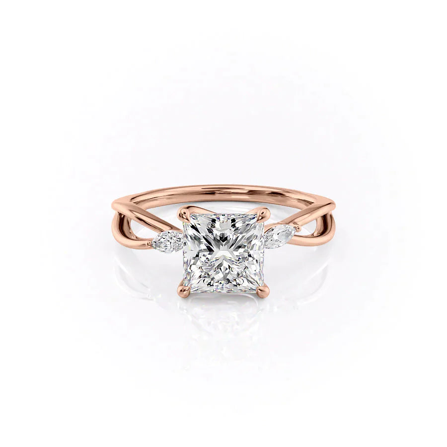 The Kelsey Set With A 4.5 Carat Princess Moissanite
