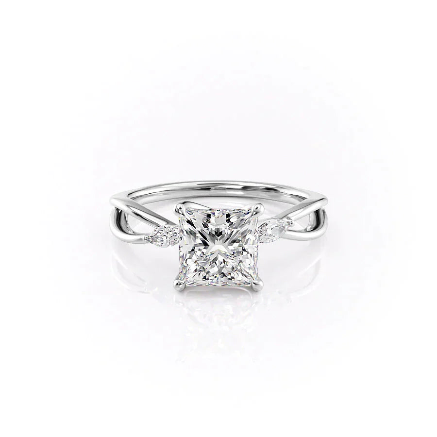 The Kelsey Set With A 2 Carat Princess Moissanite