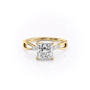 The Kelsey Set With A 4 Carat Princess Moissanite