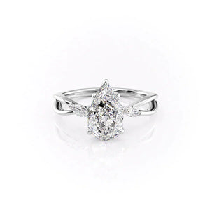 The Kelsey Set With A 4.5 Carat Pear Moissanite