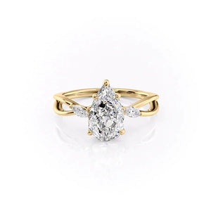 The Kelsey Set With A 2.5 Carat Pear Moissanite