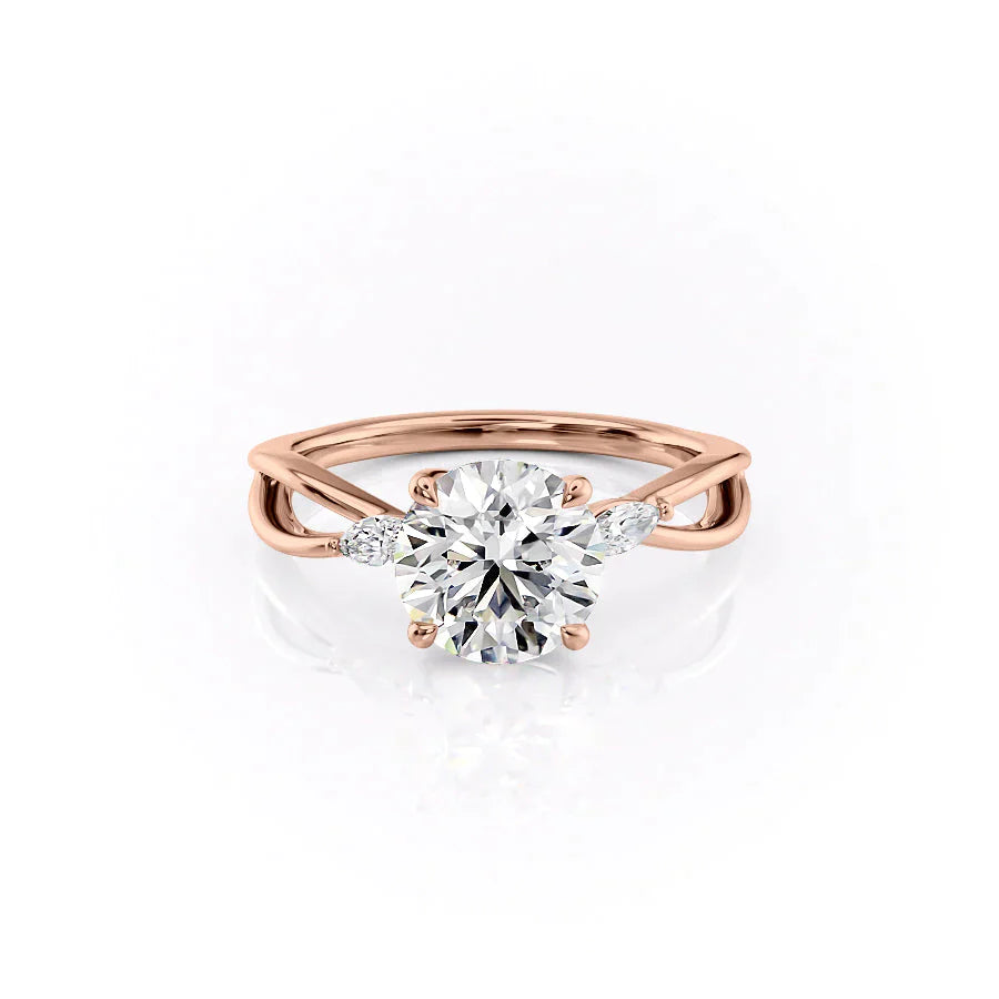 The Kelsey Set With A 5 Carat Round Moissanite