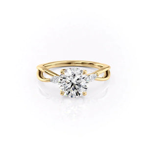 The Kelsey Set With A 4 Carat Round Moissanite
