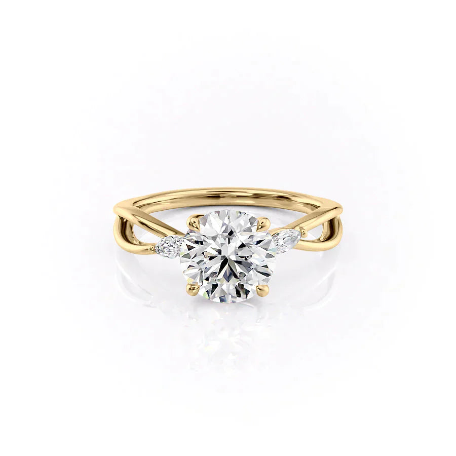 The Kelsey Set With A 5 Carat Round Moissanite