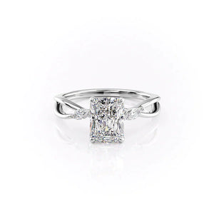The Kelsey Set With A 1.5 Carat Radiant Moissanite