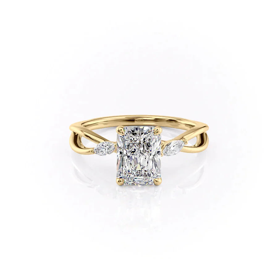 The Kelsey Set With A 2 Carat Radiant Lab Diamond