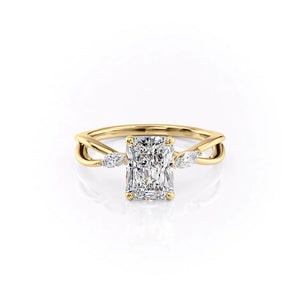 The Kelsey Set With A 3.5 Carat Radiant Moissanite