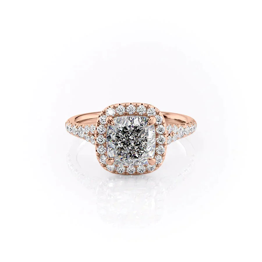 The Miley Set With A 2 Carat Cushion Lab Diamond